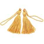 Vivaldi - Ribtex - Tassels 5cm Gold 4pcs